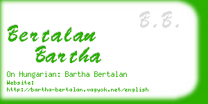 bertalan bartha business card
